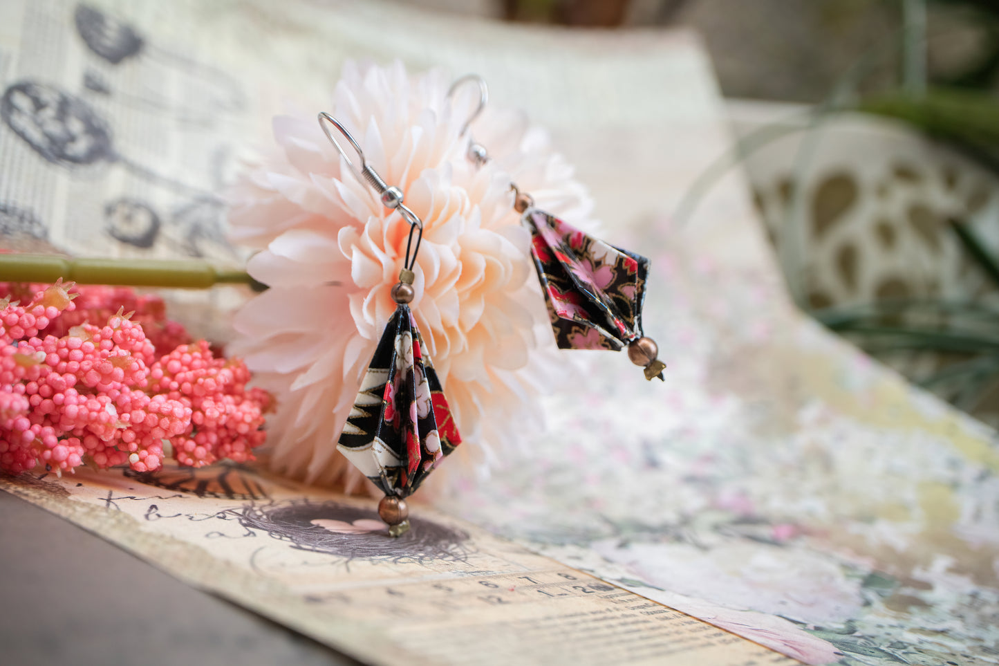 Diamond Origami Earrings