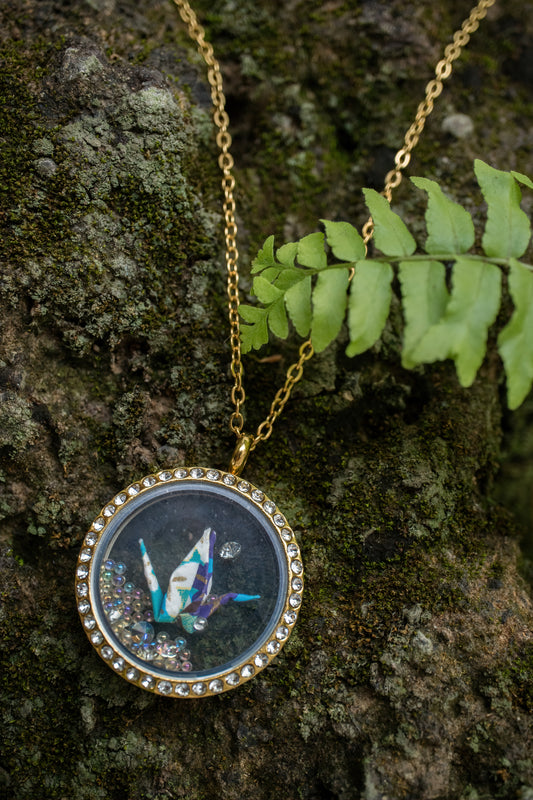 Crane Origami Necklace, product view 2