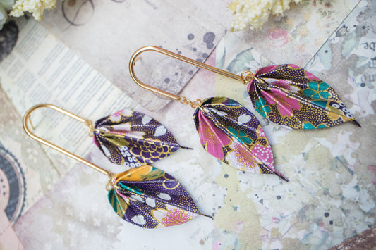 Double Leaves Origami Earrings