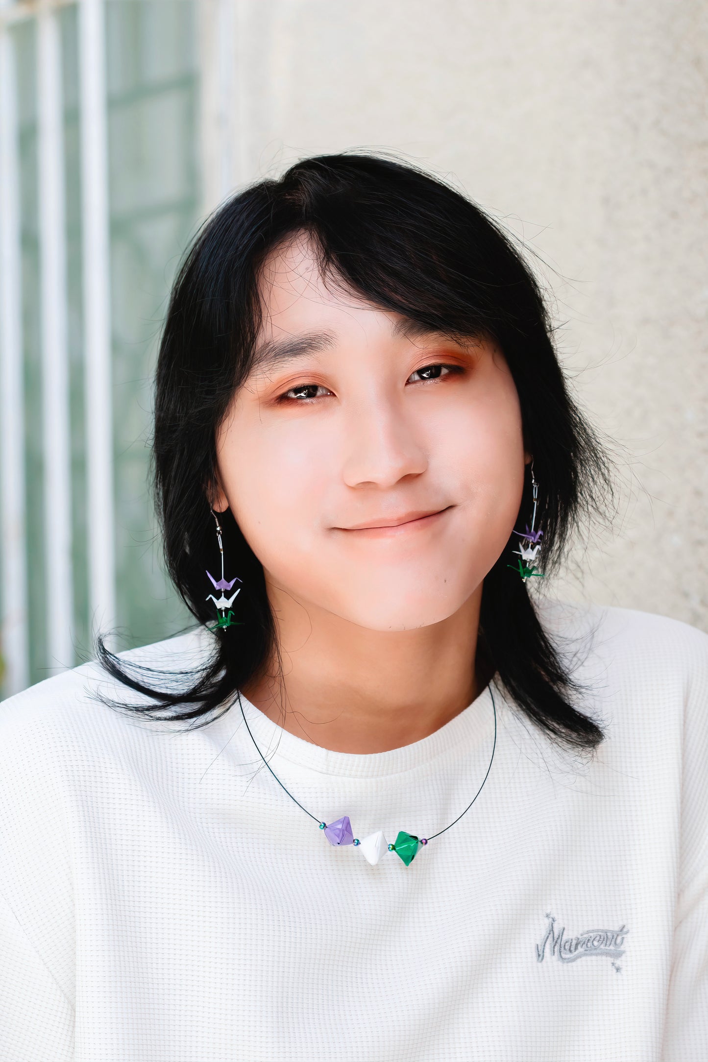 Genderqueer Mini Crane LGBTQ Origami Earrings