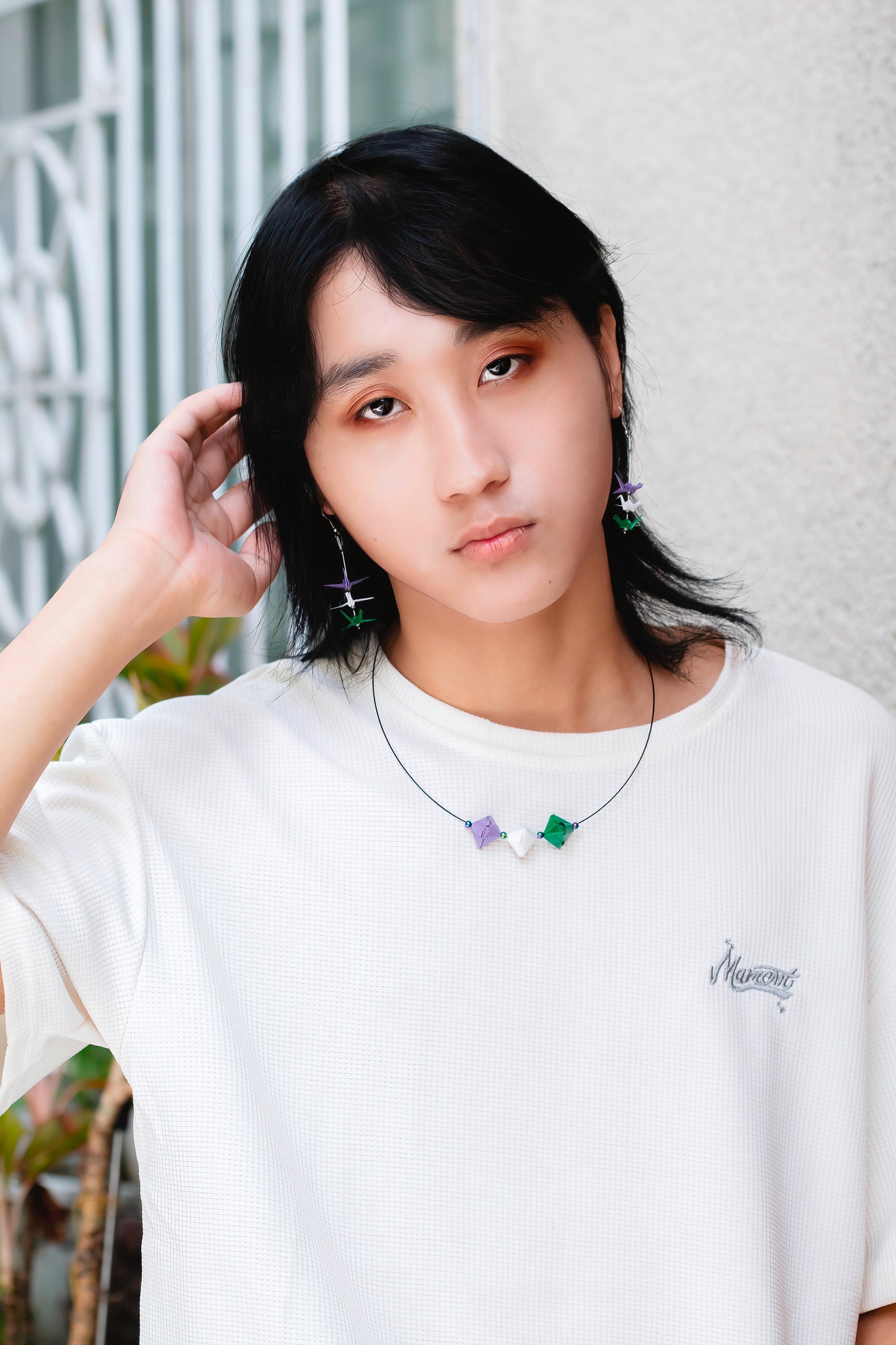 Genderqueer Mini Crane LGBTQ Origami Earrings