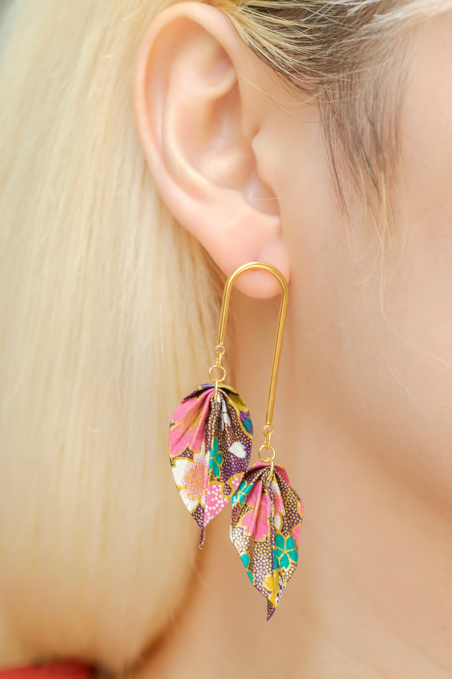Double Leaves Origami Earrings