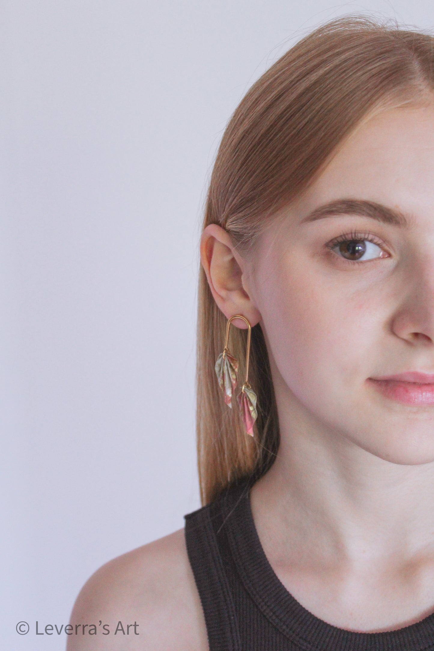 Double Leaves Origami Earrings
