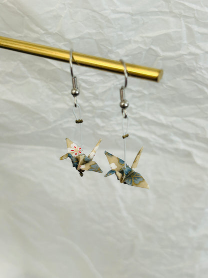 Mini Crane Handmade Origami Earrings