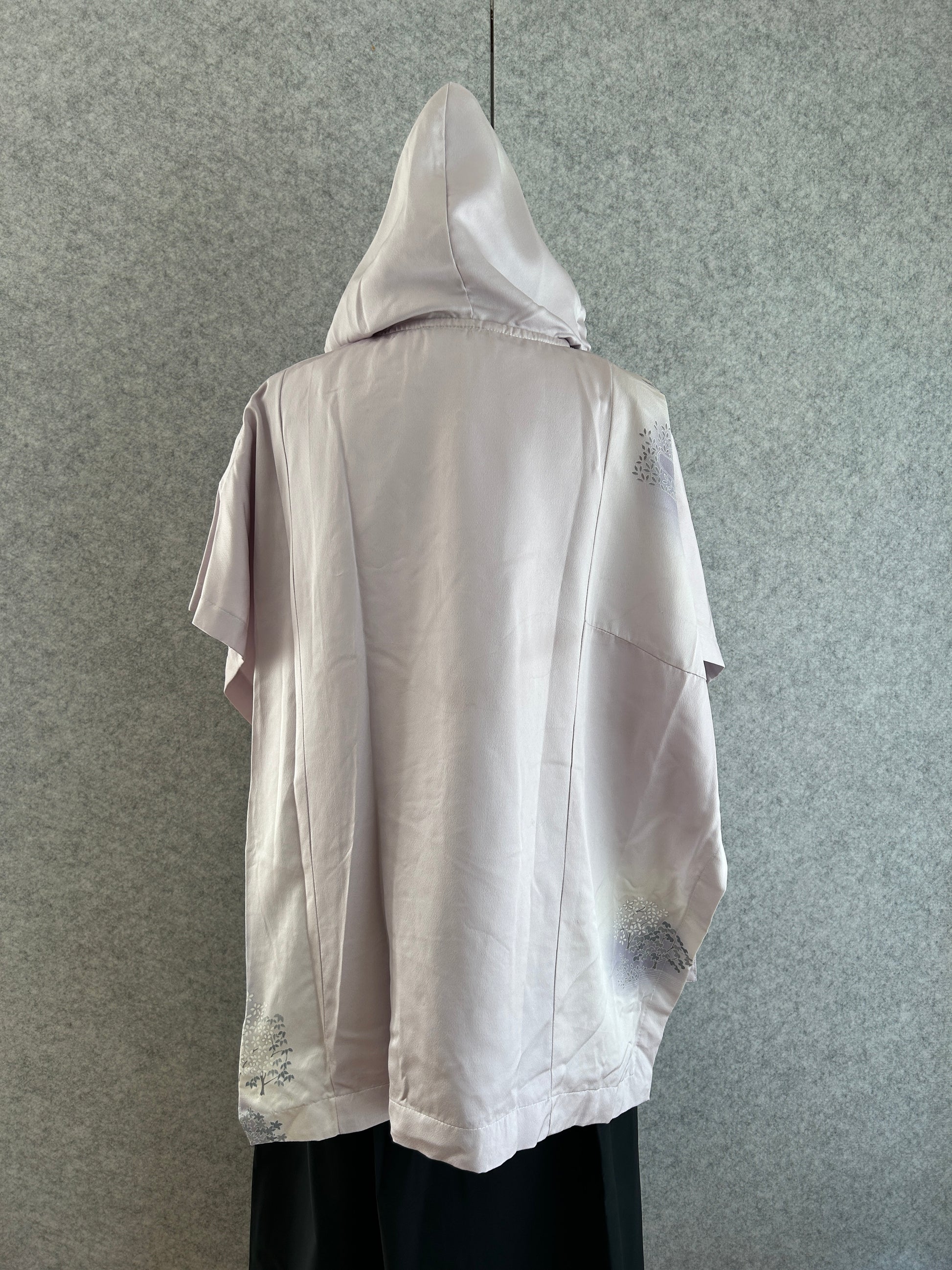 White plastic bag on a gray floor