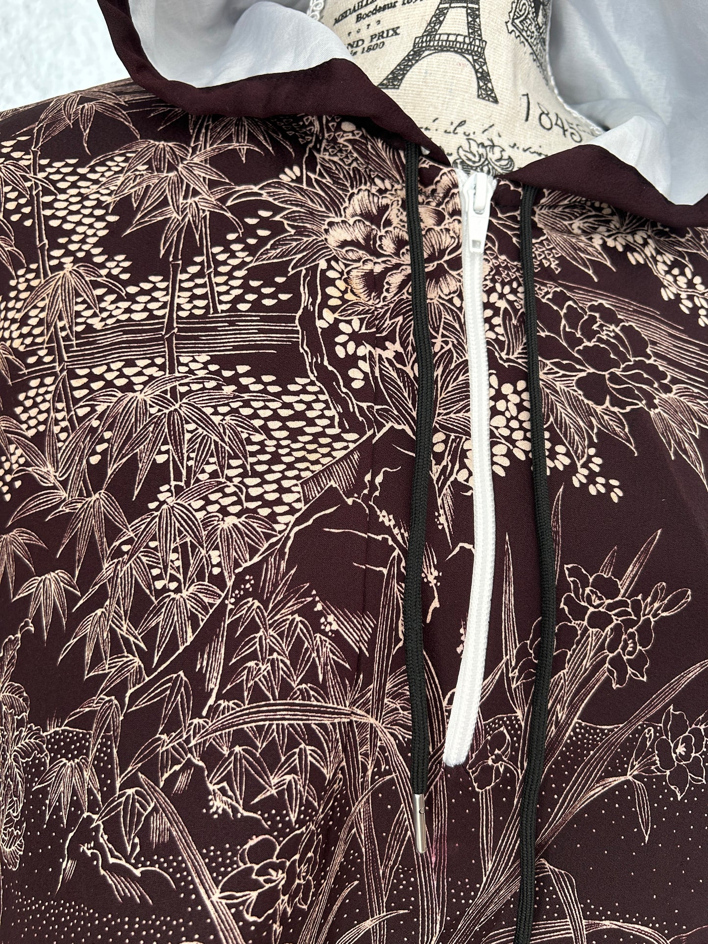 Hooded Poncho| Cropped design | Dark Burgundy | Size 1