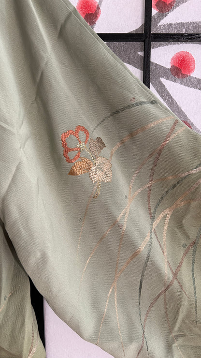 Upcycled Kimono Blazer 1T Green