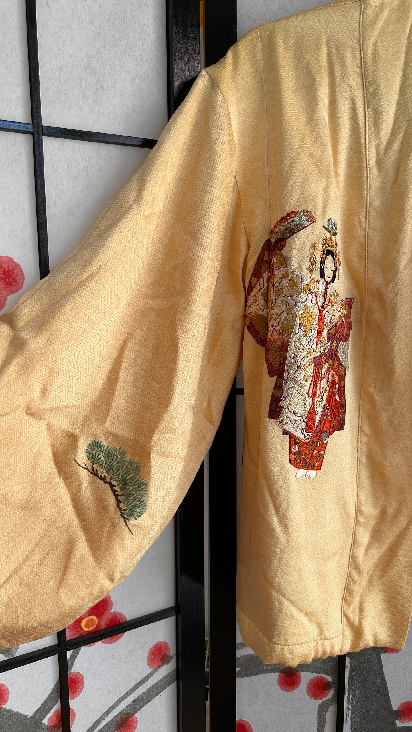 Upcycled Kimono Blazer 1T Yellow