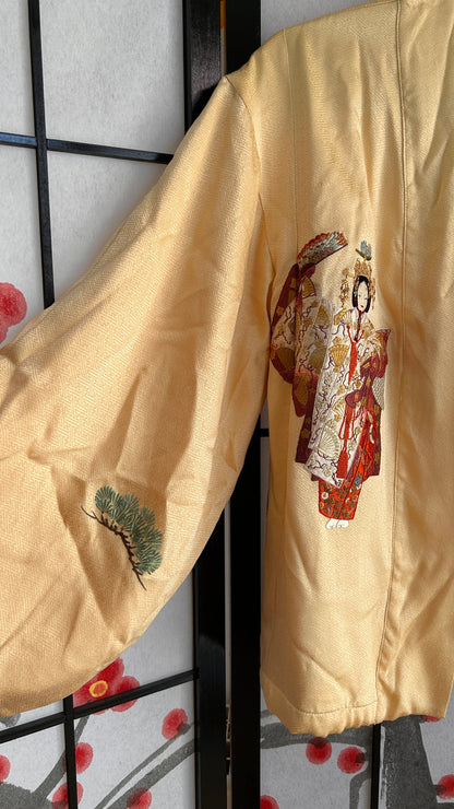 Upcycled Kimono Blazer 1T Yellow