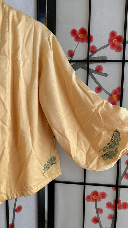 Upcycled Kimono Blazer 1T Yellow