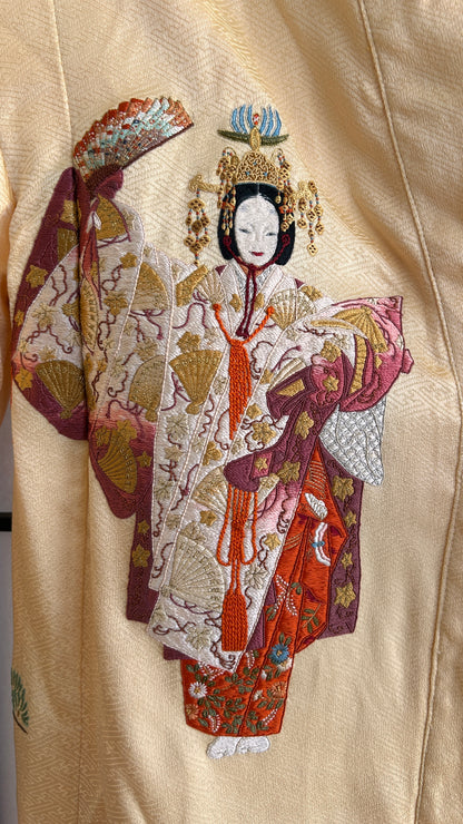 Upcycled Kimono Blazer 1T Yellow