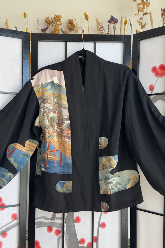 Upcycled Kimono Blazer 1T Black