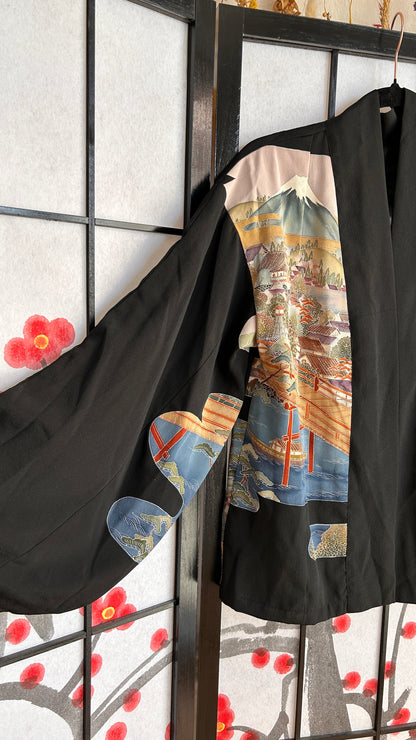 Upcycled Kimono Blazer 1T Black