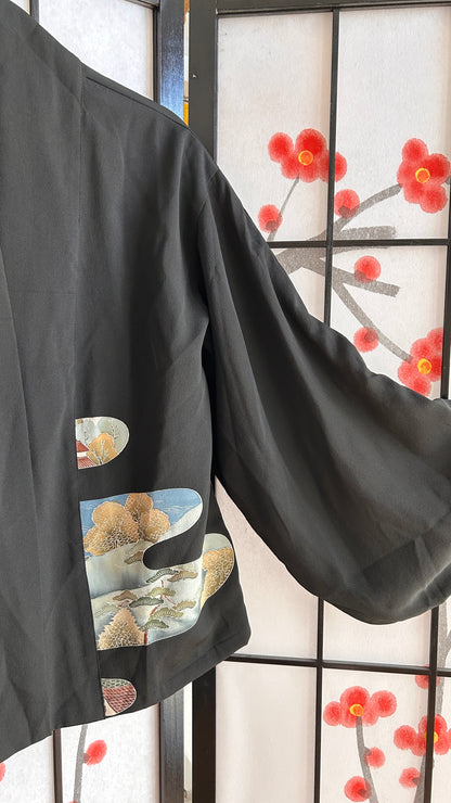 Upcycled Kimono Blazer 1T Black