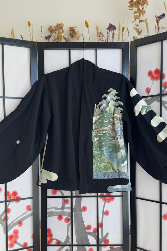 Upcycled Kimono Blazer 1T Black