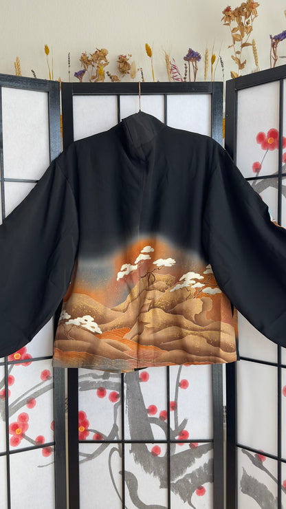 Upcycled Kimono Blazer 2T Black