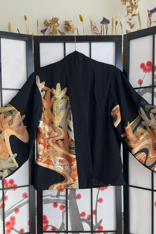 Upcycled Kimono Blazer 2T Black