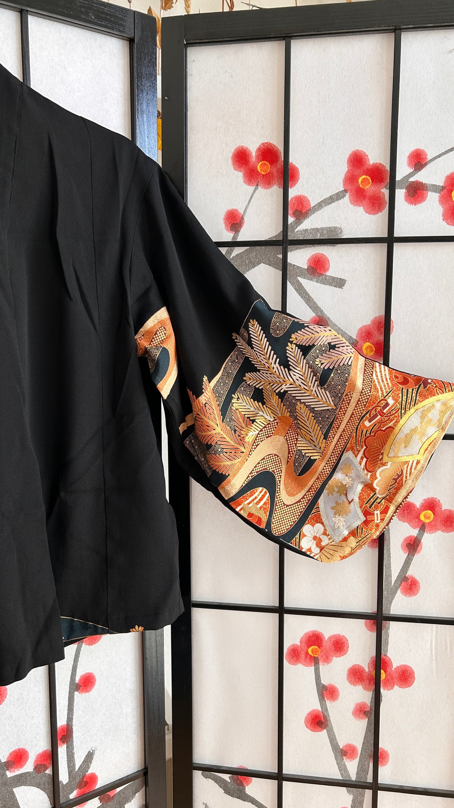 Upcycled Kimono Blazer 2T Black