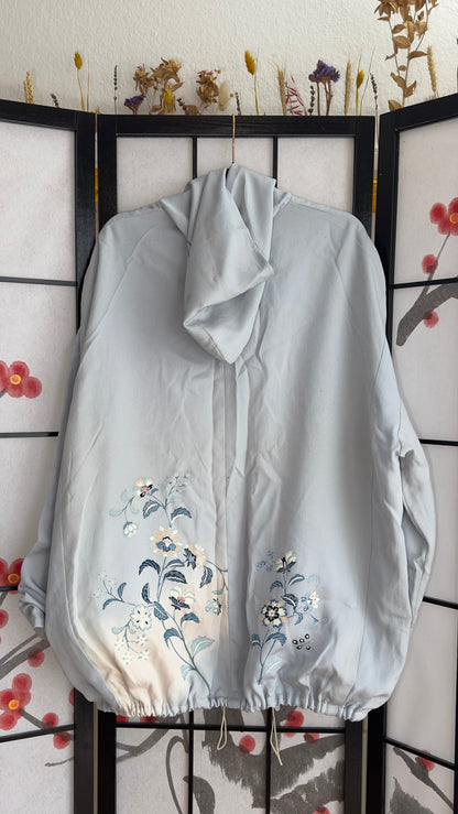Upcycled Kimono Oversized Hoodie Blue