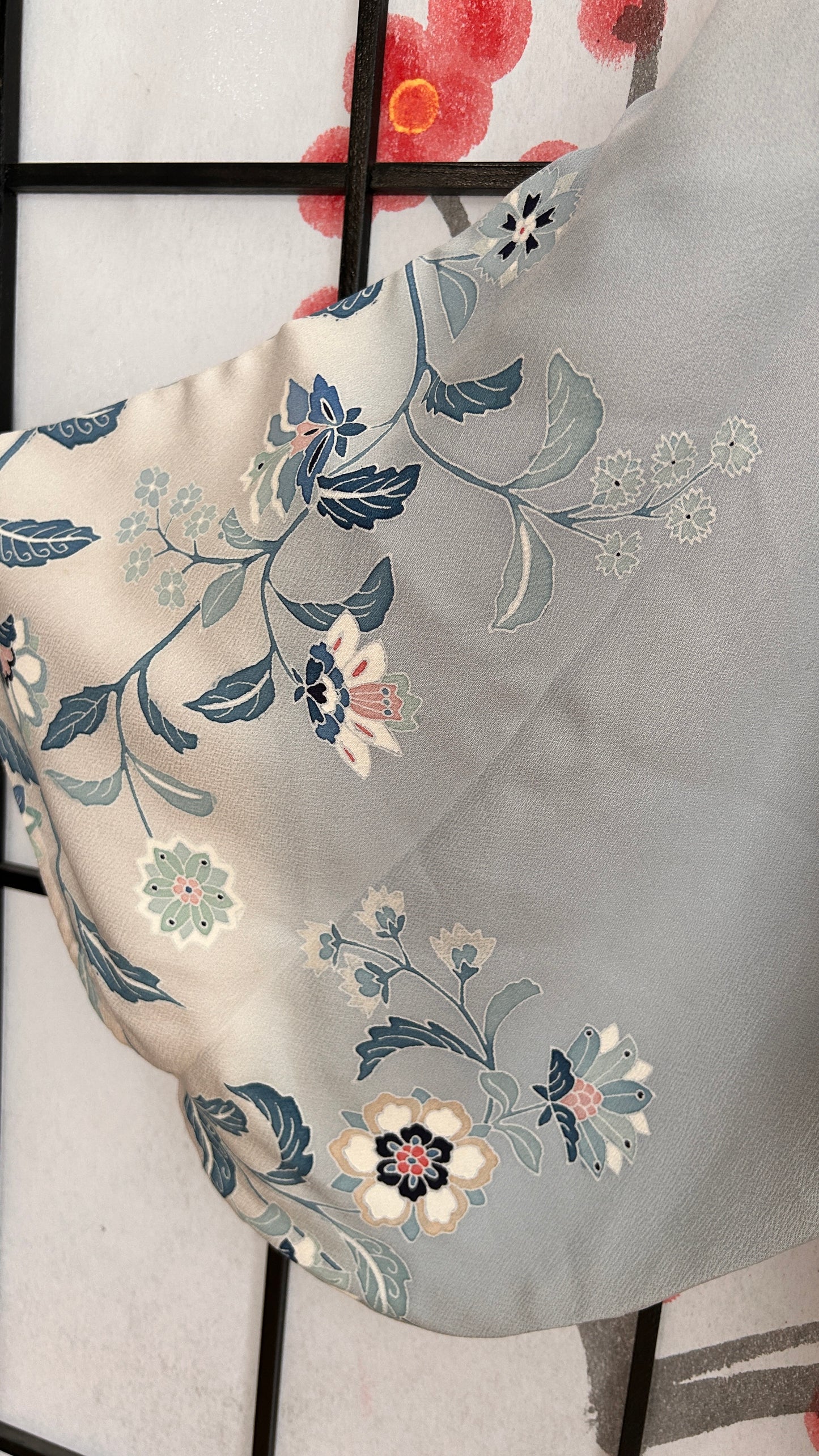 Upcycled Kimono Biwako Hoodie Blue