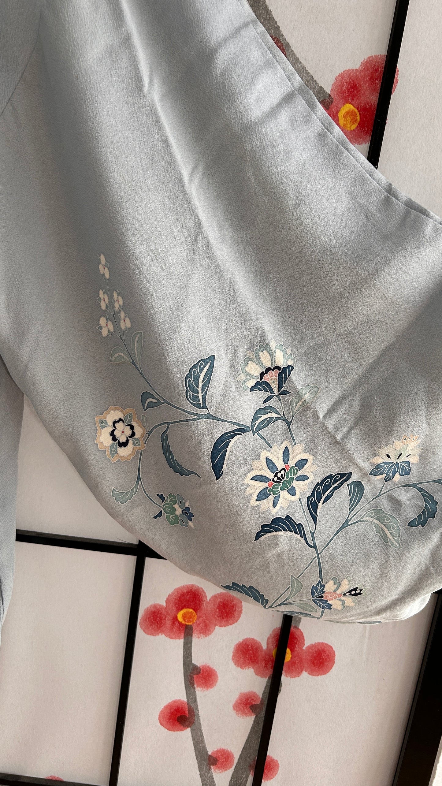 Upcycled Kimono Biwako Hoodie Blue