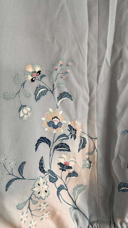 Upcycled Kimono Oversized Hoodie Blue