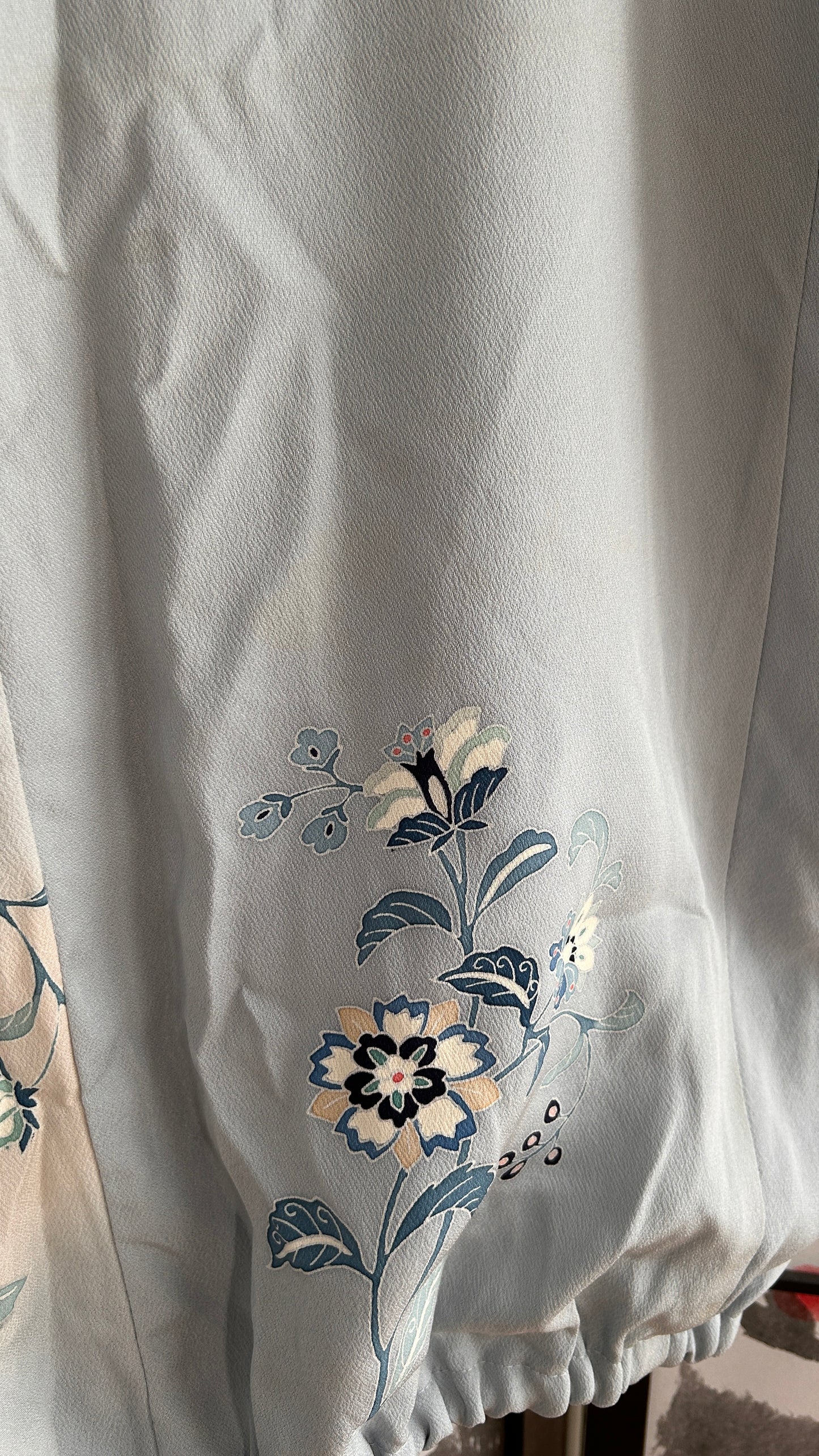 Upcycled Kimono Biwako Hoodie Blue