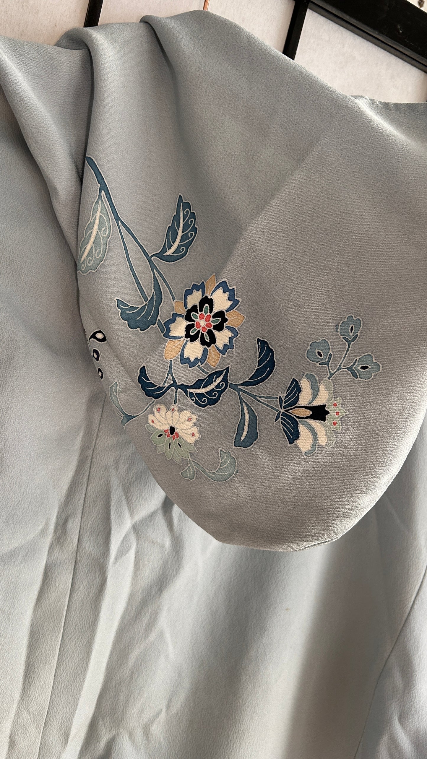 Upcycled Kimono Biwako Hoodie Blue