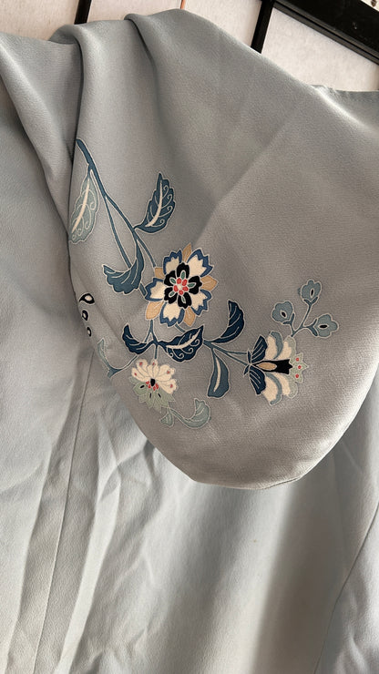 Upcycled Kimono Oversized Hoodie Blue