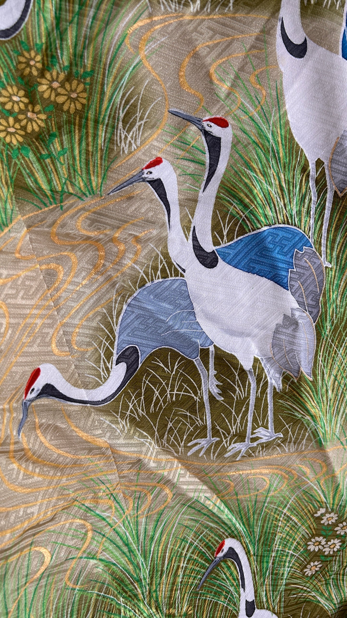 Upcycled Kimono Biwako Hoodie Green