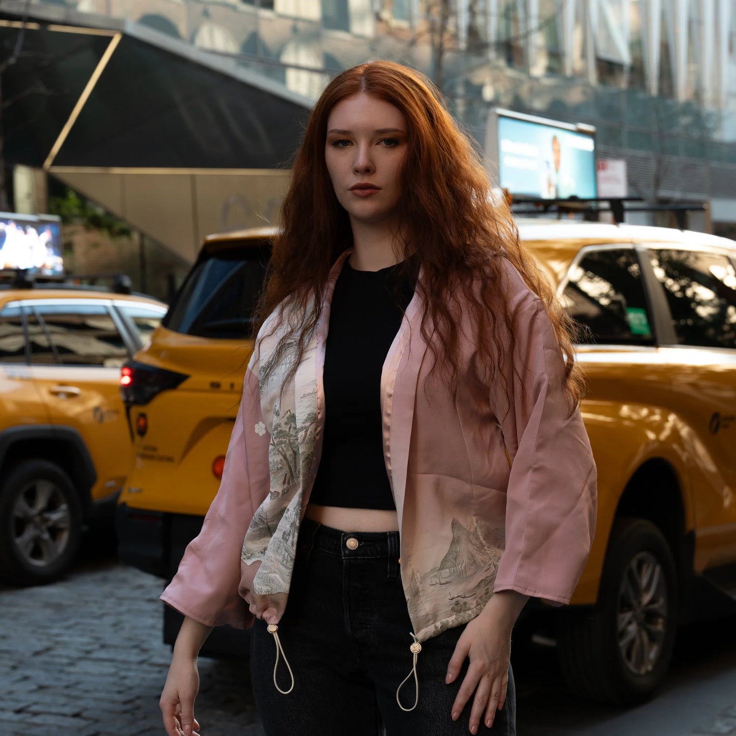 Upcycled Kimono Kodomo Hoodie Pink