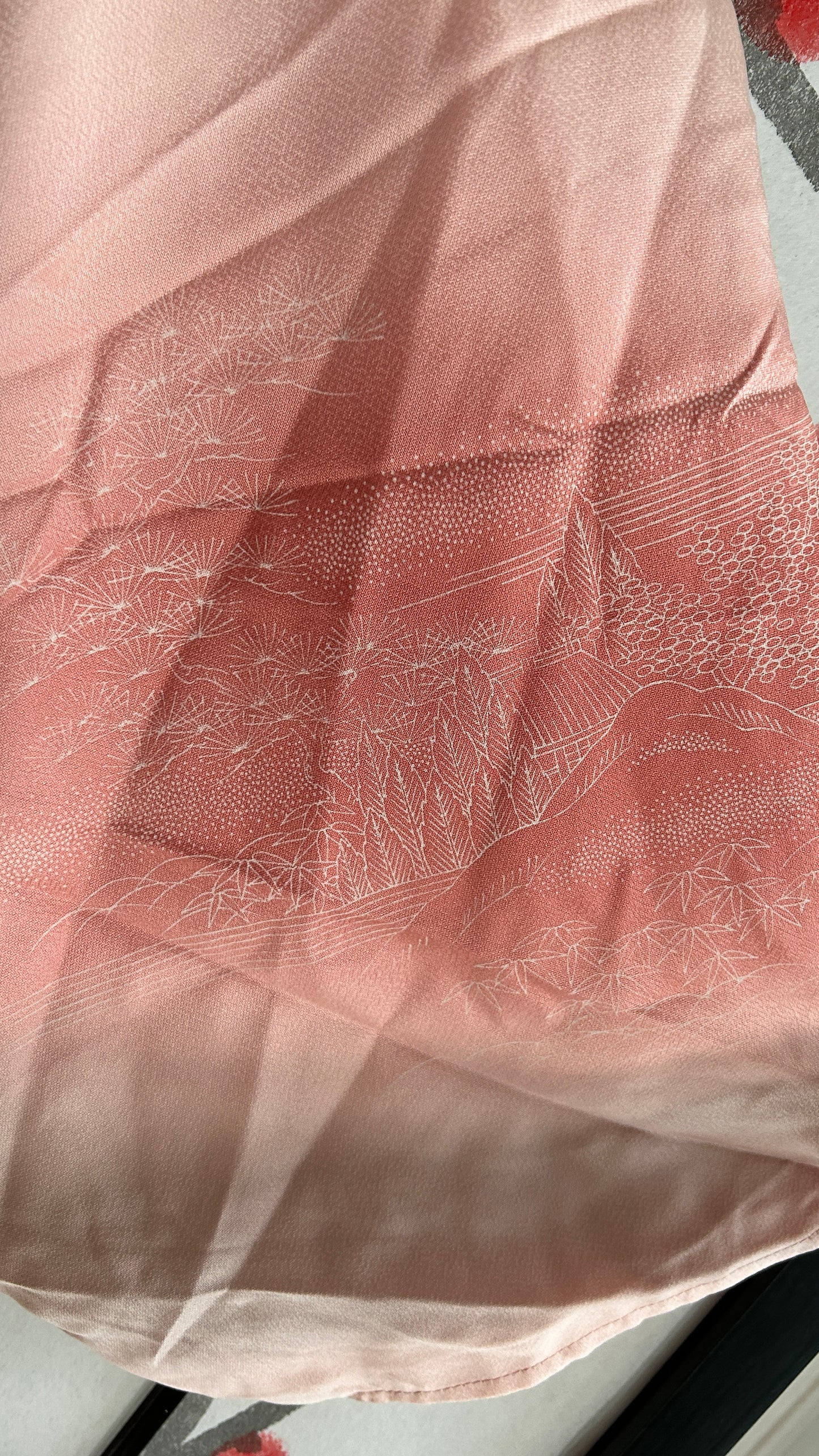 Upcycled Kimono Regular Hoodie Pink