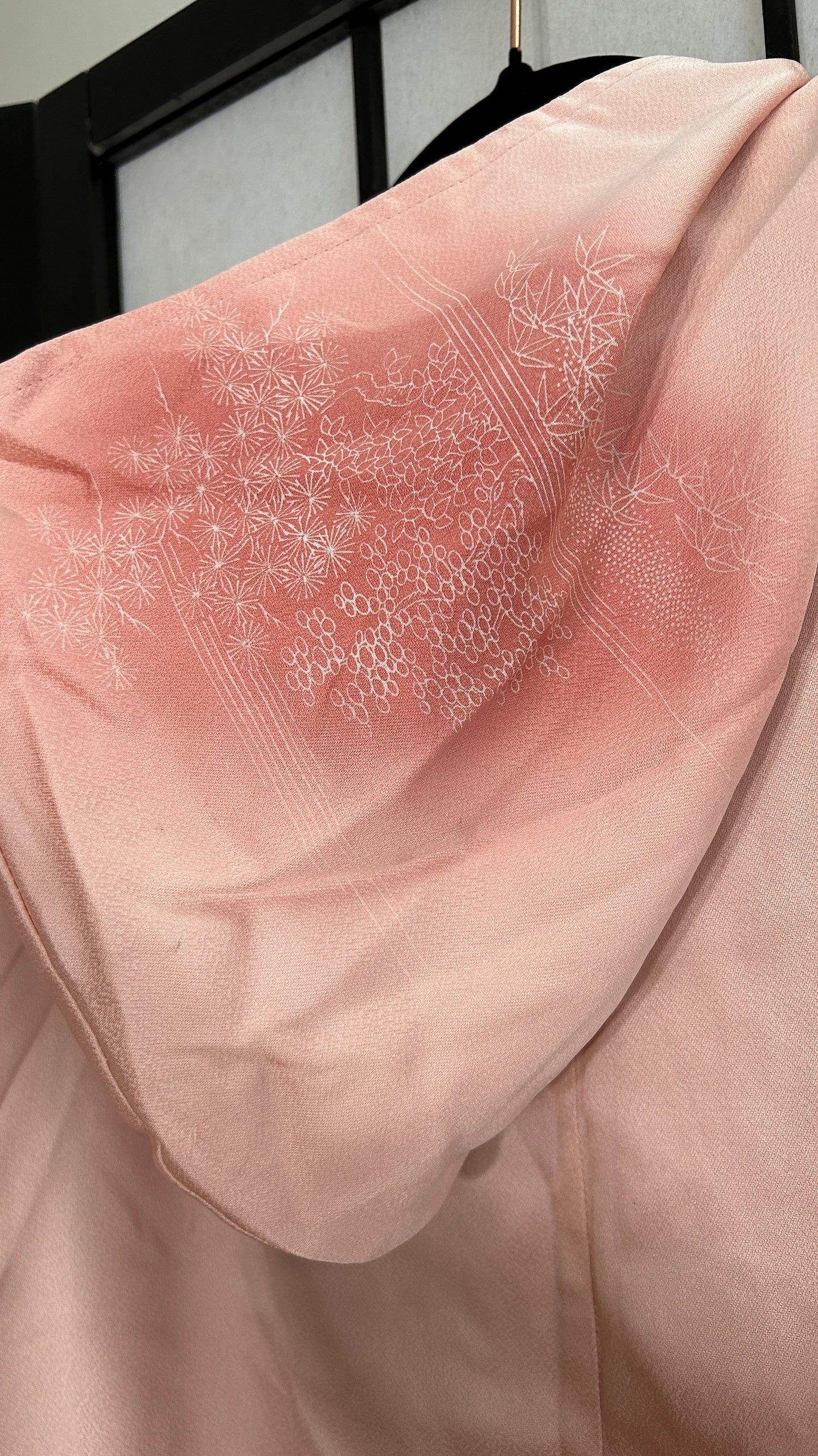 Upcycled Kimono Regular Hoodie Pink