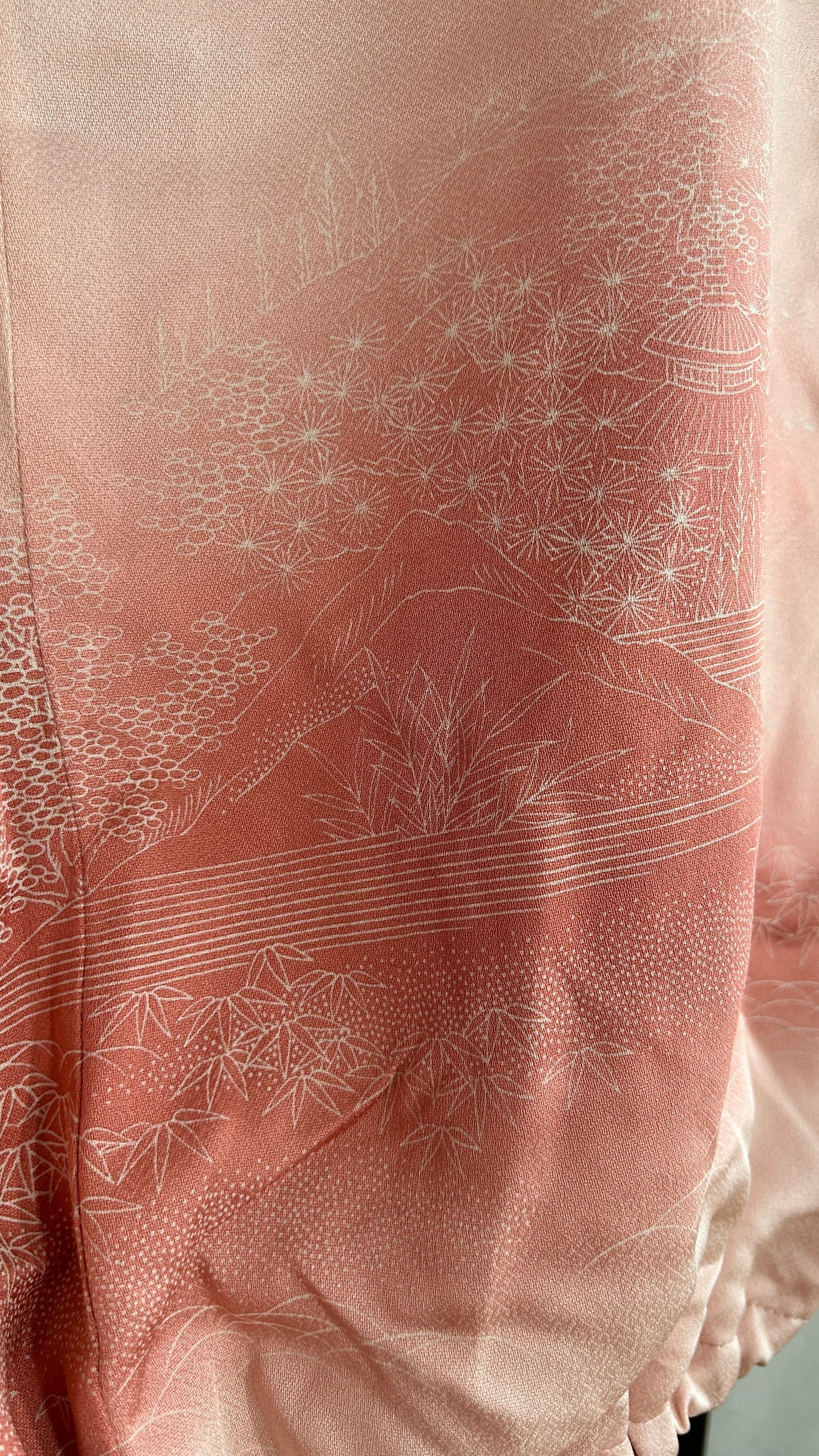 Upcycled Kimono Regular Hoodie Pink