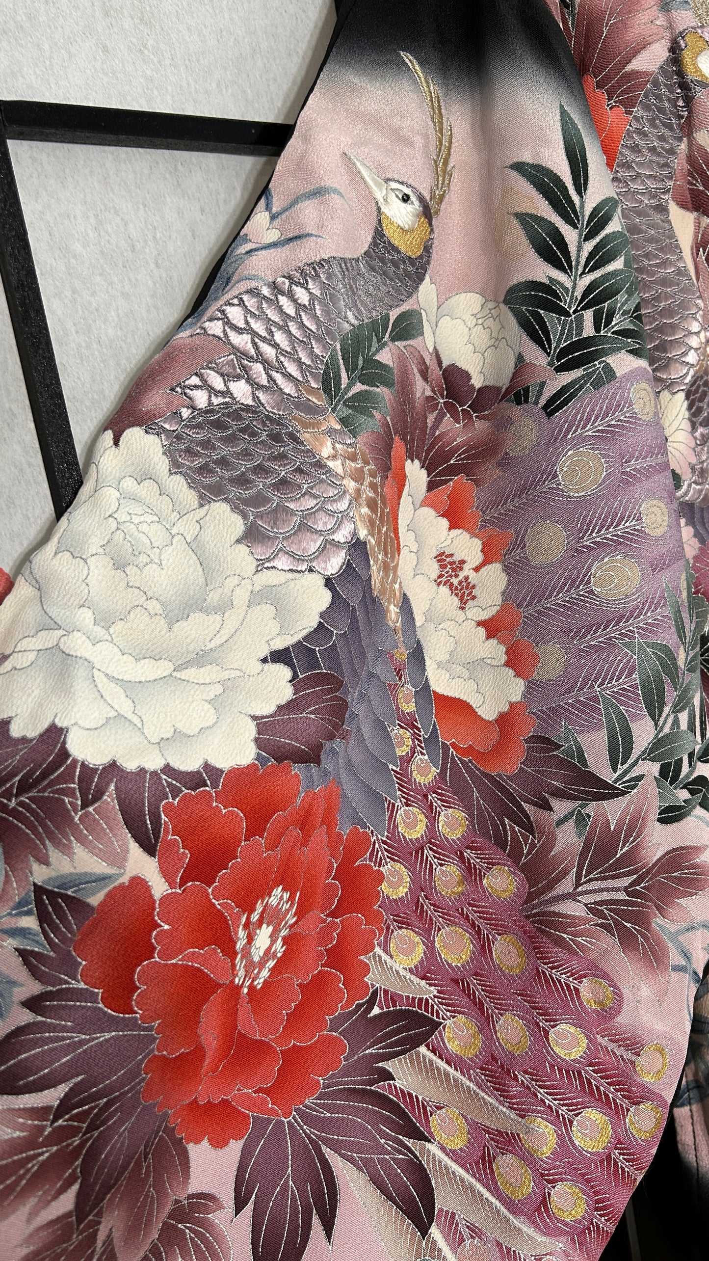 Upcycled Kimono Regular Hoodie Black