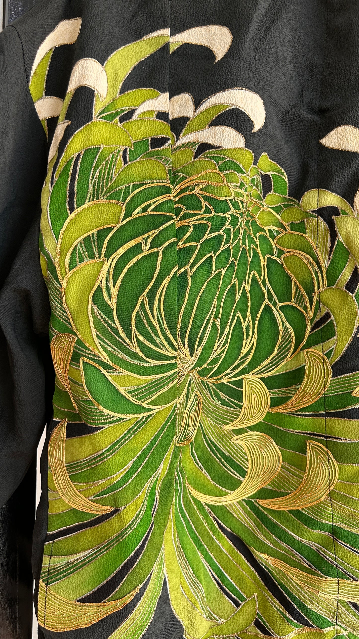 Upcycled Kimono Regular Hoodie Black