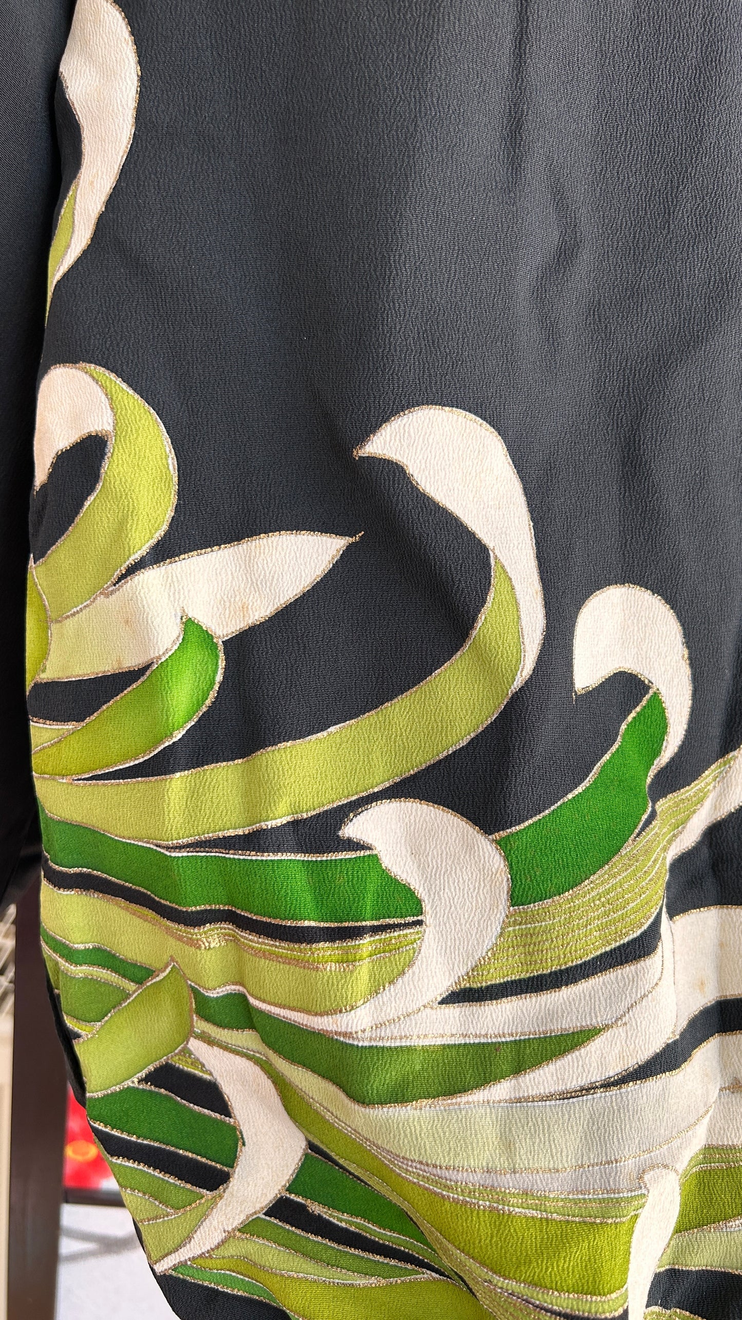 Upcycled Kimono Regular Hoodie Black