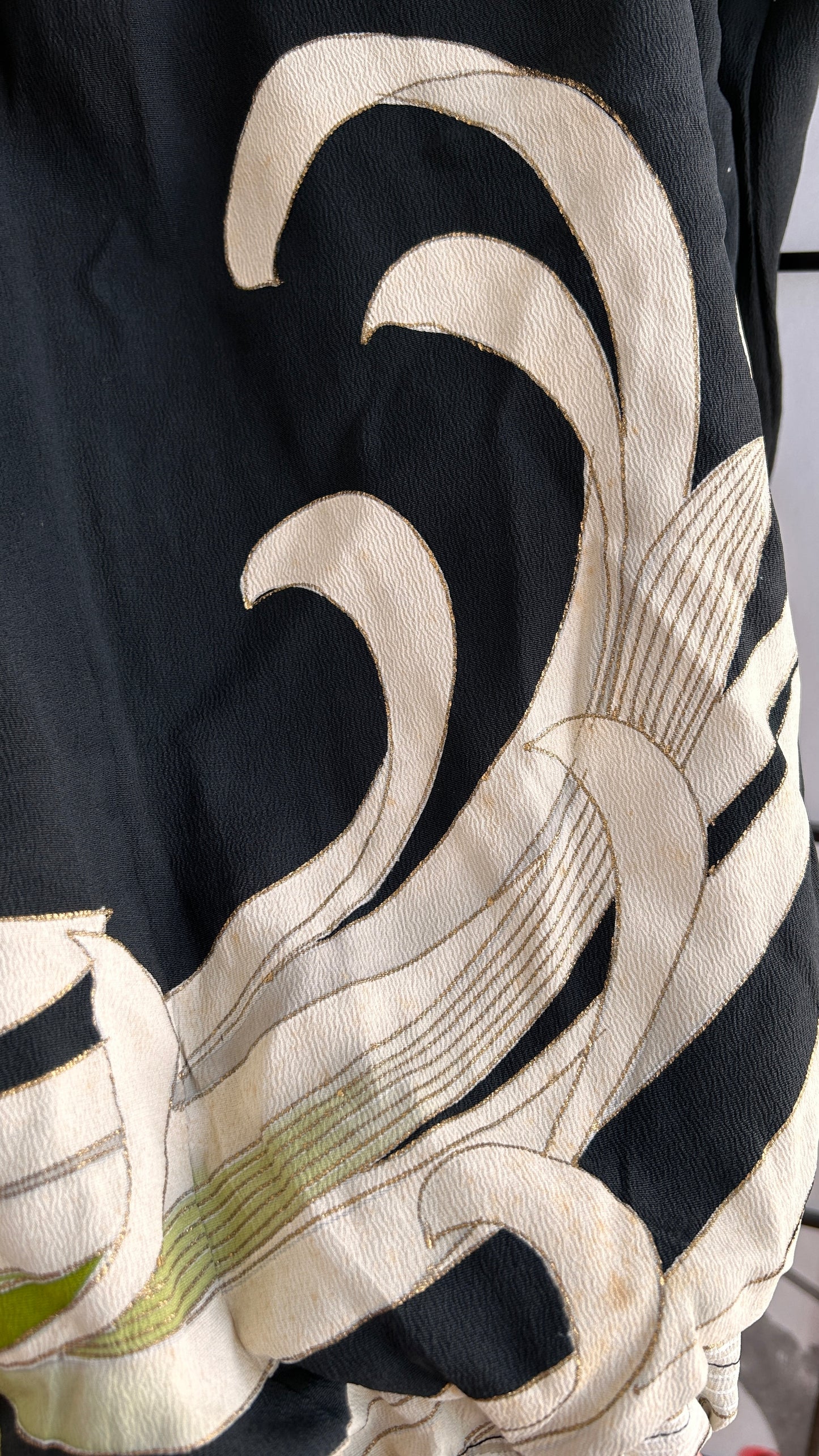 Upcycled Kimono Regular Hoodie Black