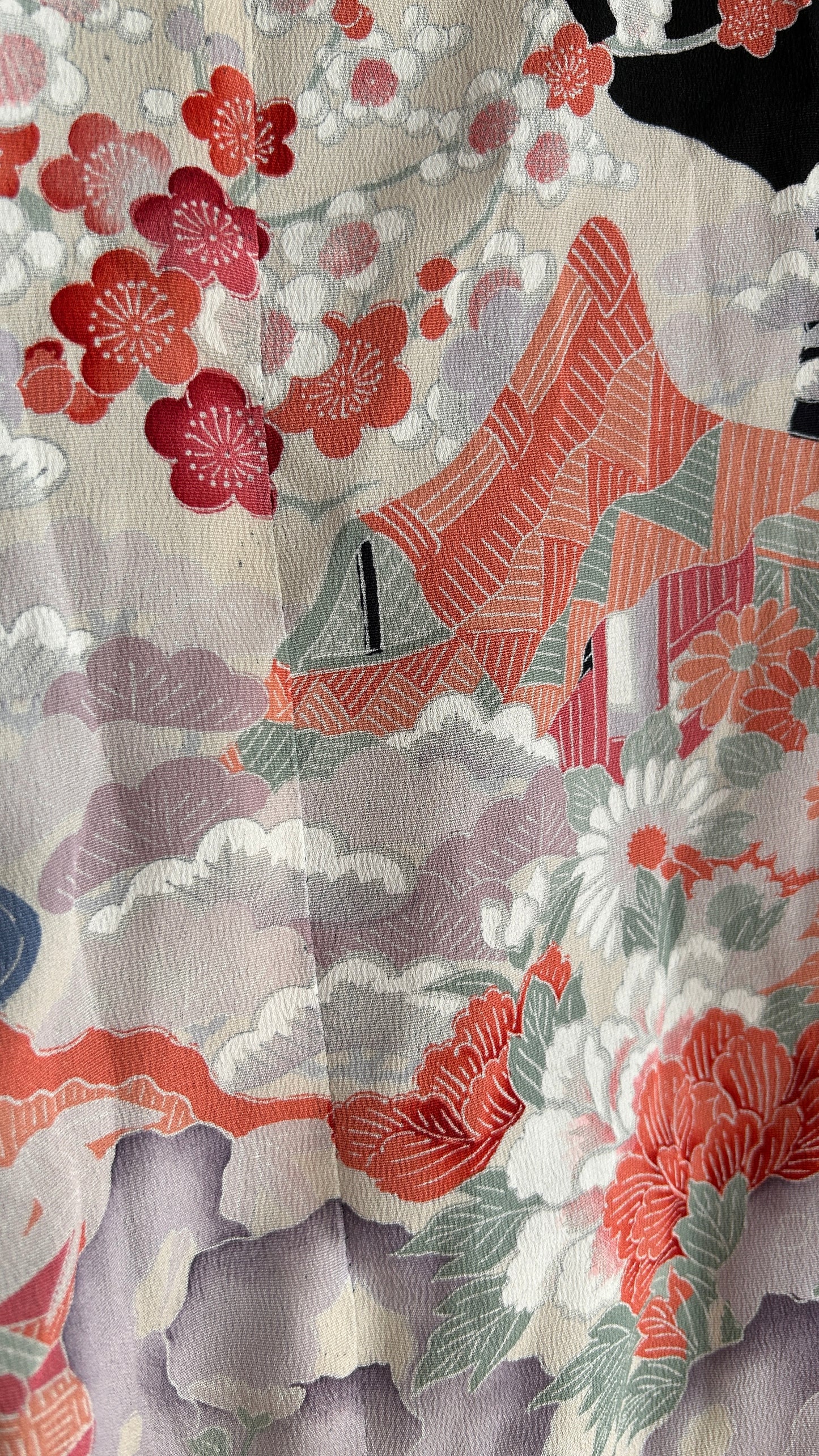 Upcycled Kimono Regular Hoodie Black