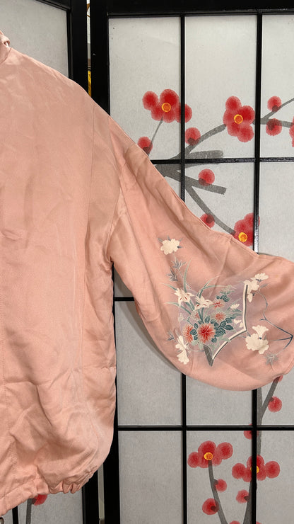 Upcycled Kimono Regular Hoodie Pink