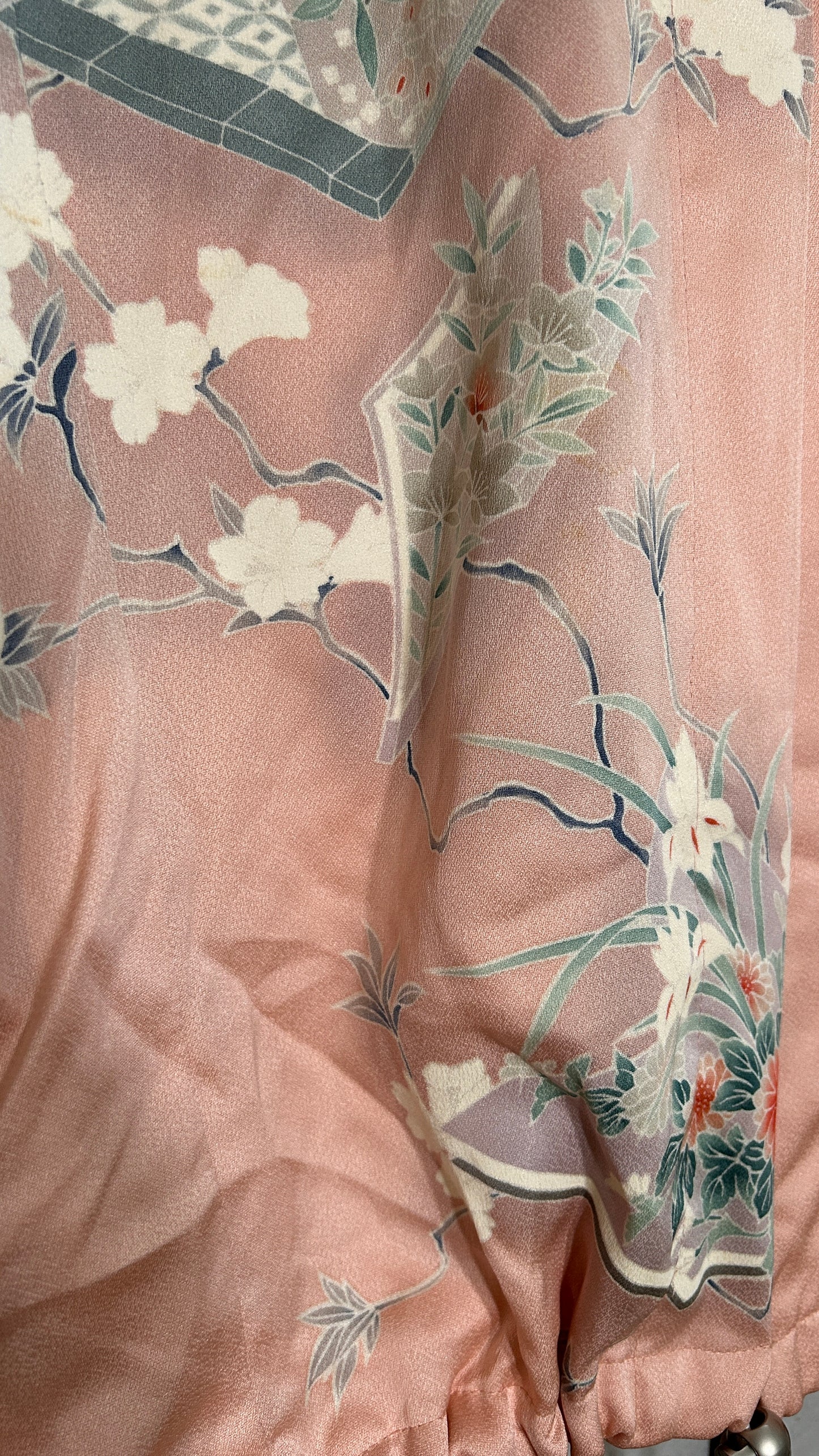 Upcycled Kimono Regular Hoodie Pink