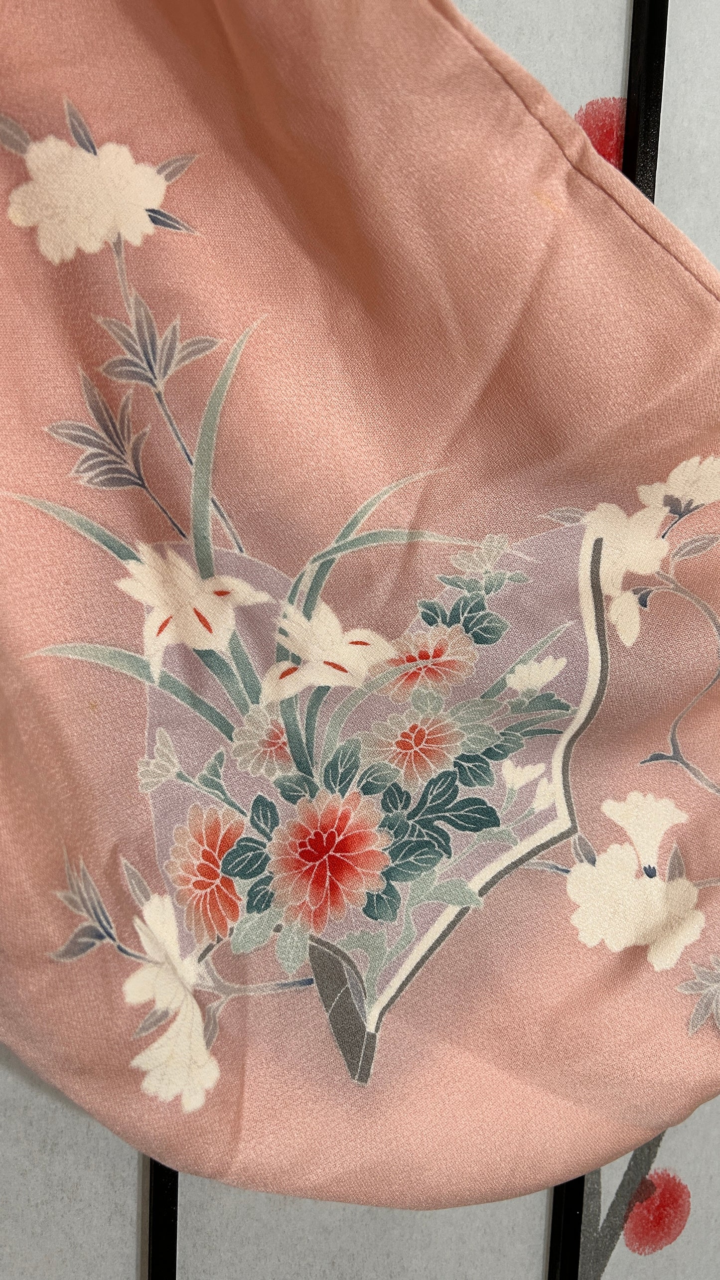 Upcycled Kimono Regular Hoodie Pink