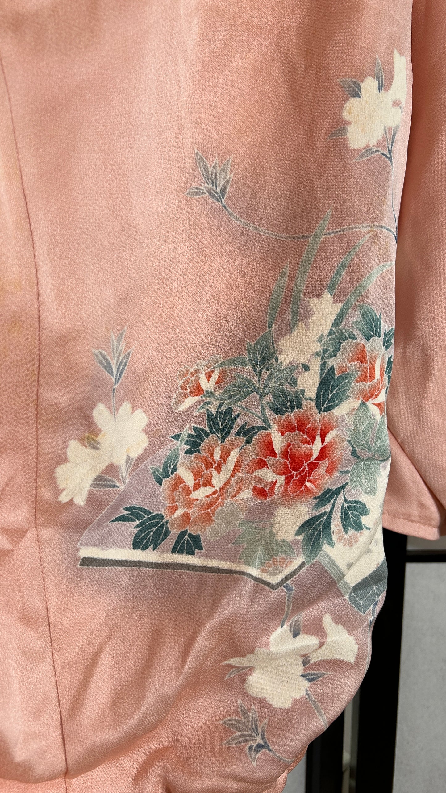 Upcycled Kimono Regular Hoodie Pink