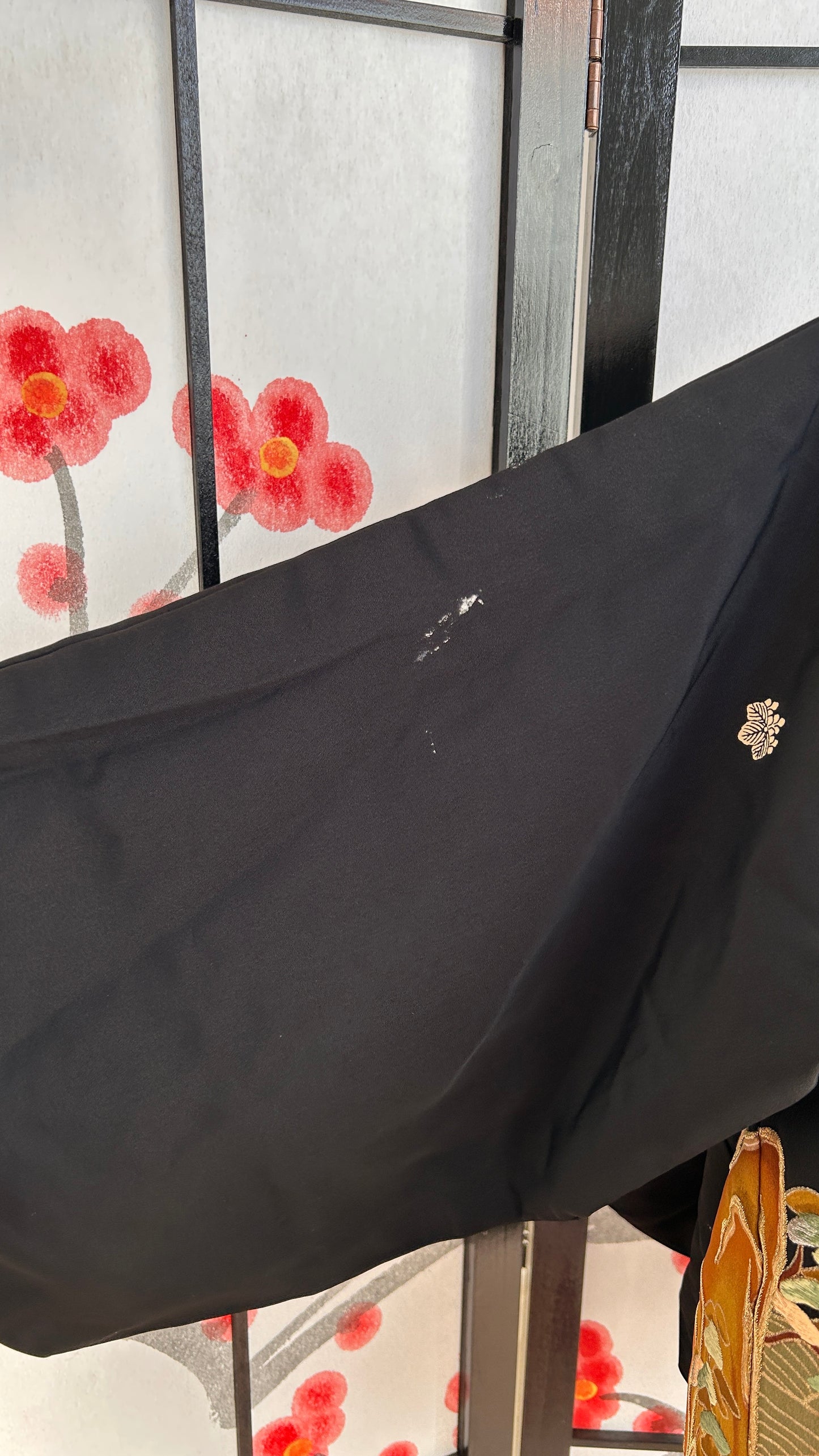 Upcycled Kimono Regular Hoodie Black