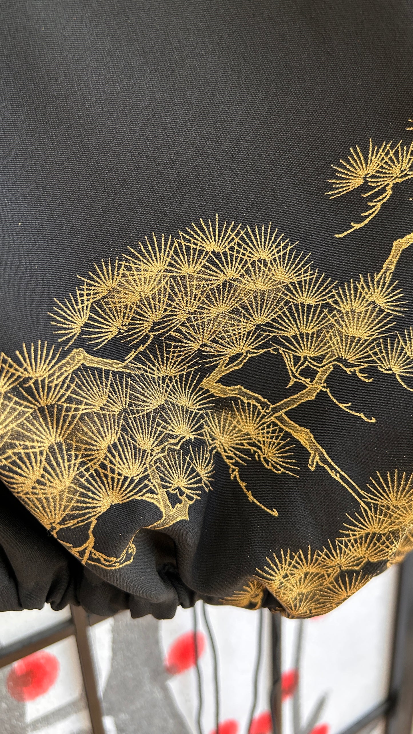 Upcycled Kimono Kodomo Hoodie Black