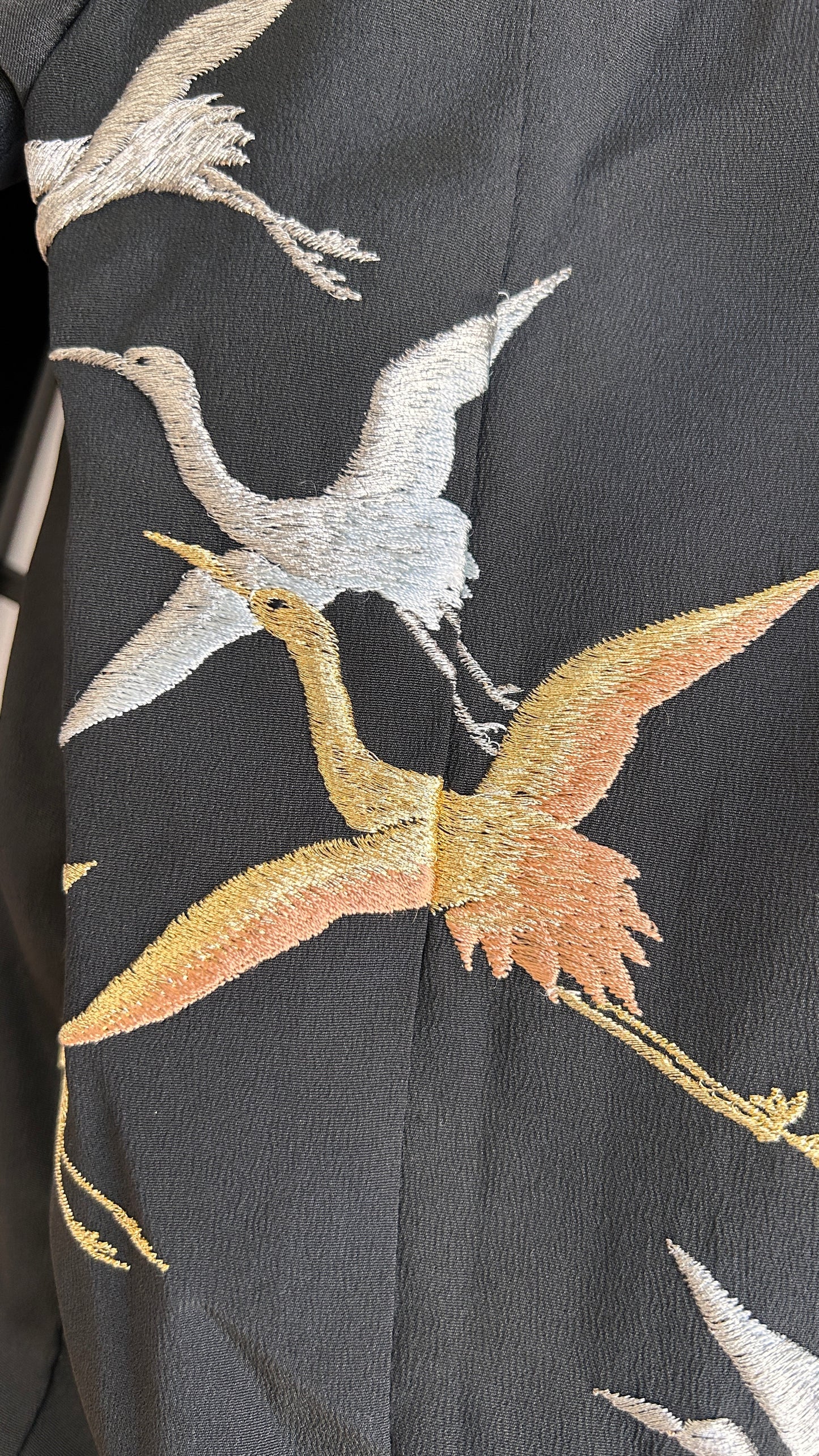 Upcycled Kimono Kodomo Hoodie Black