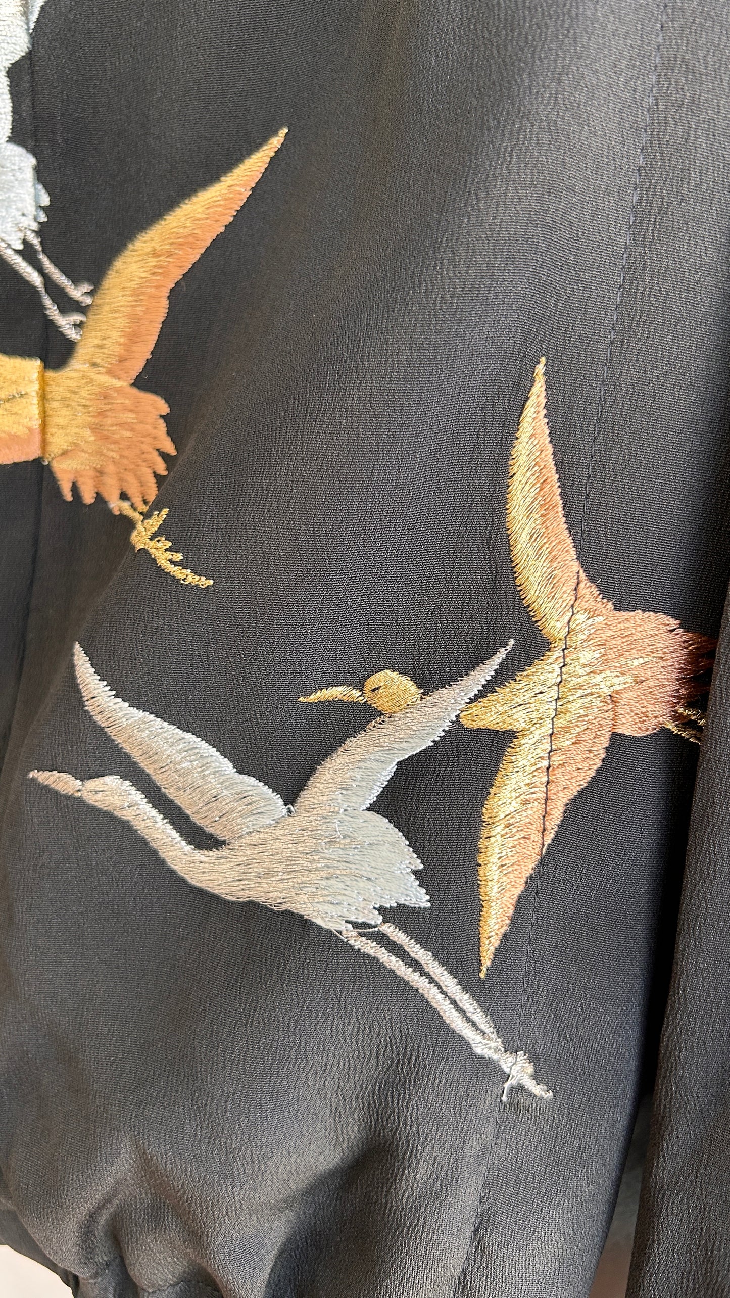 Upcycled Kimono Kodomo Hoodie Black