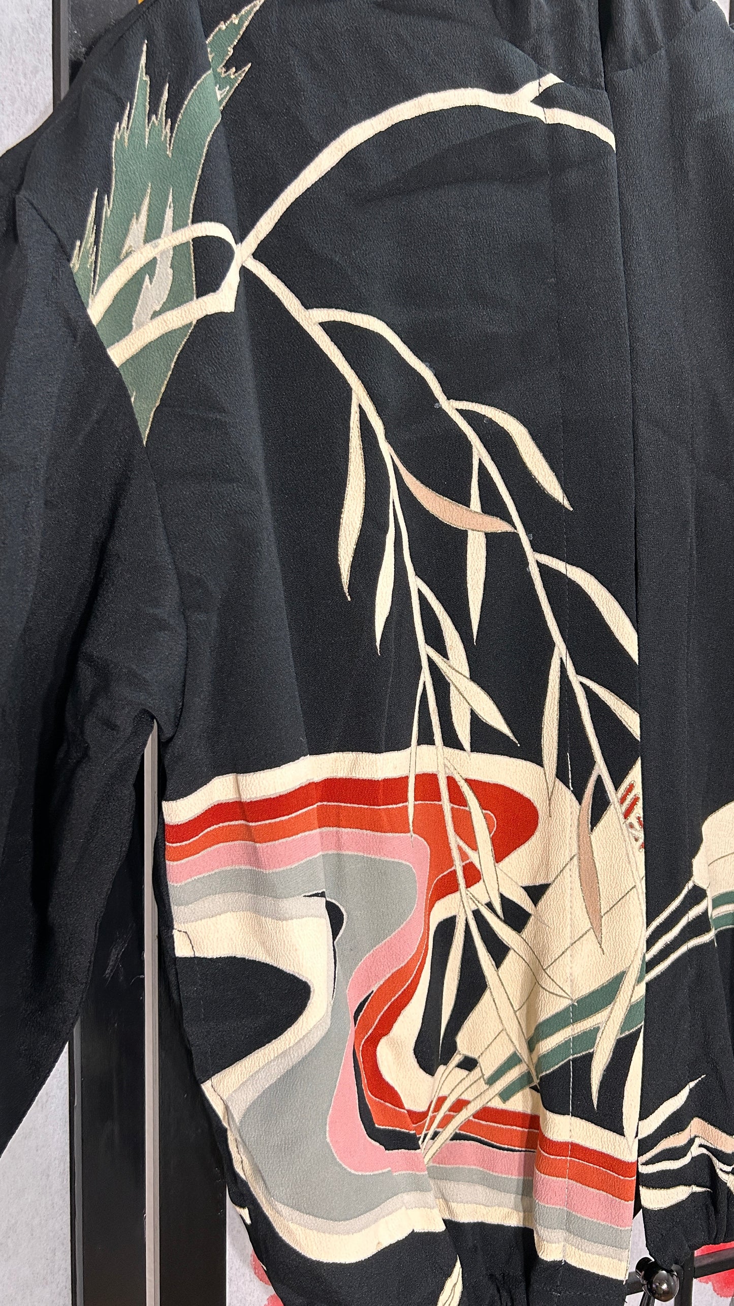 Upcycled Kimono Kodomo Hoodie Black