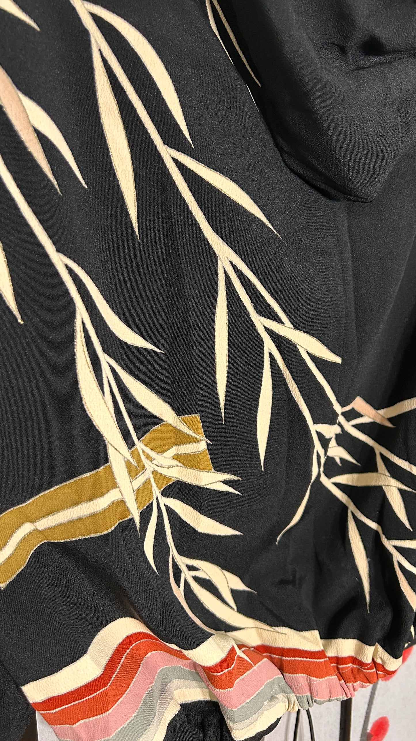 Upcycled Kimono Kodomo Hoodie Black