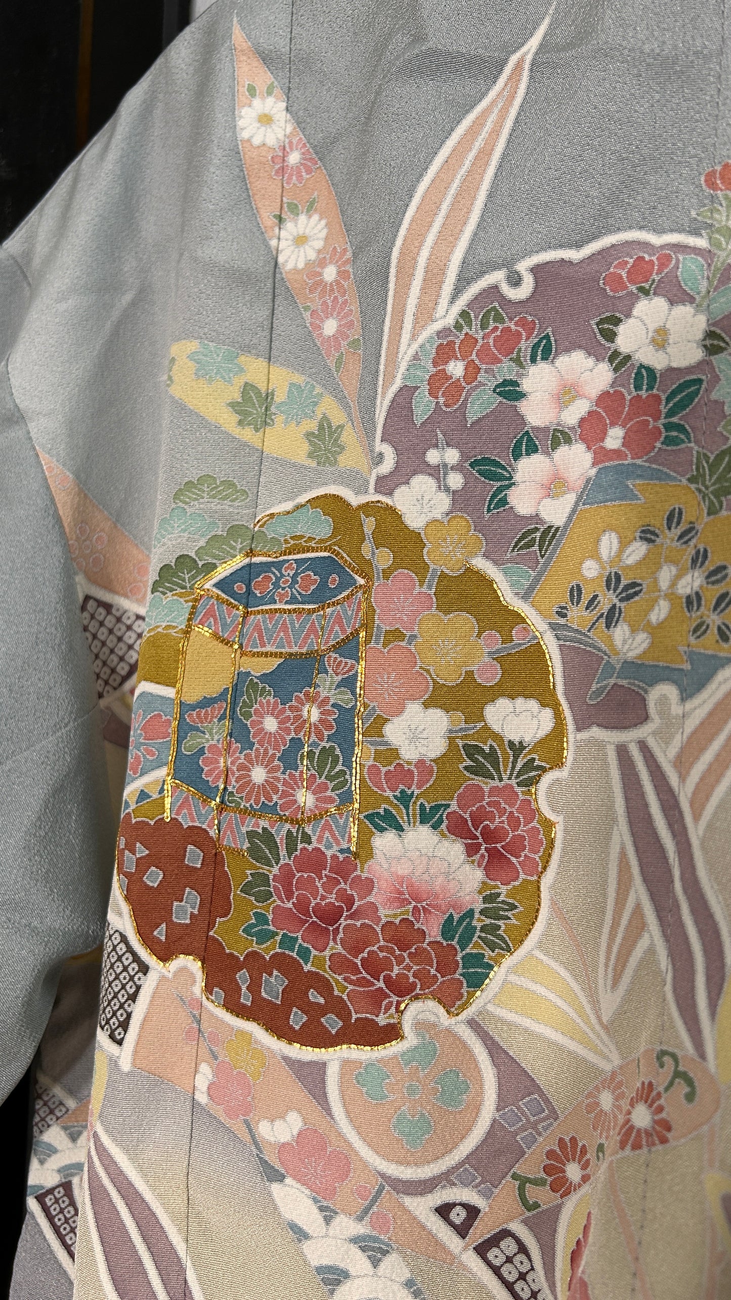 Upcycled Kimono Kodomo Hoodie Blue